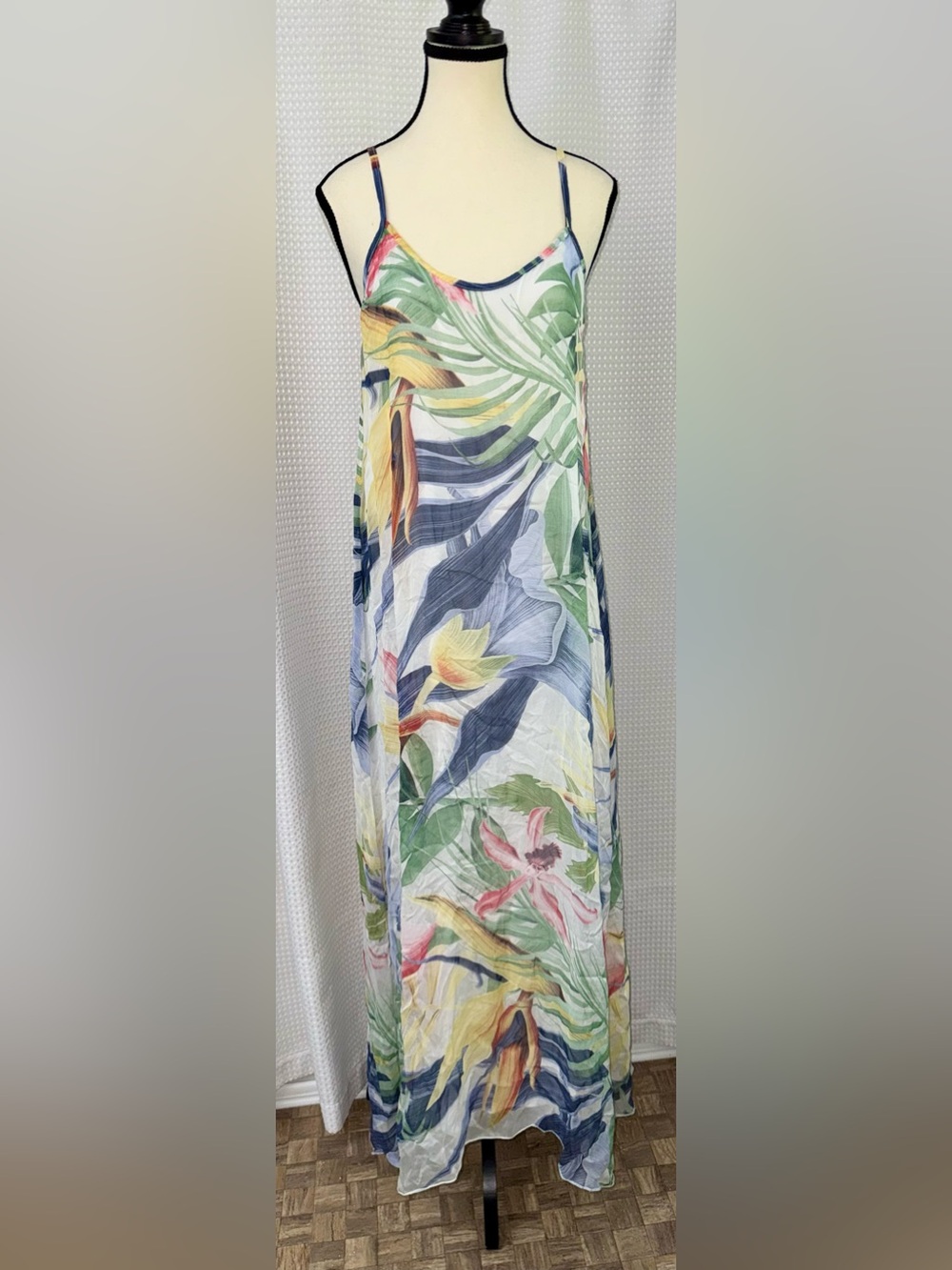 Lara G Silk Blend Tropical Floral Maxi Dress Size Unknown - Multicolor‎ NWT